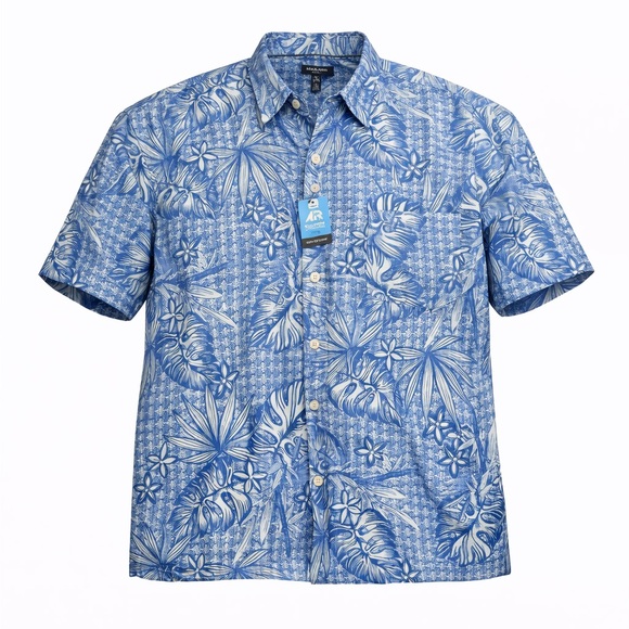 Van Heusen Other - Van Heusen Men’s Air Classic Fit Colony Blue/White Wicking Shirt XL Hawaiian